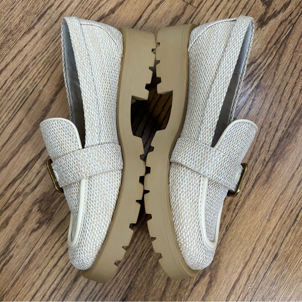 *SOLD*DV Dolce Vita | Ericka Loafer Raffia Cream Chunky Buckle Detail Size 6 - Picture 12 of 12